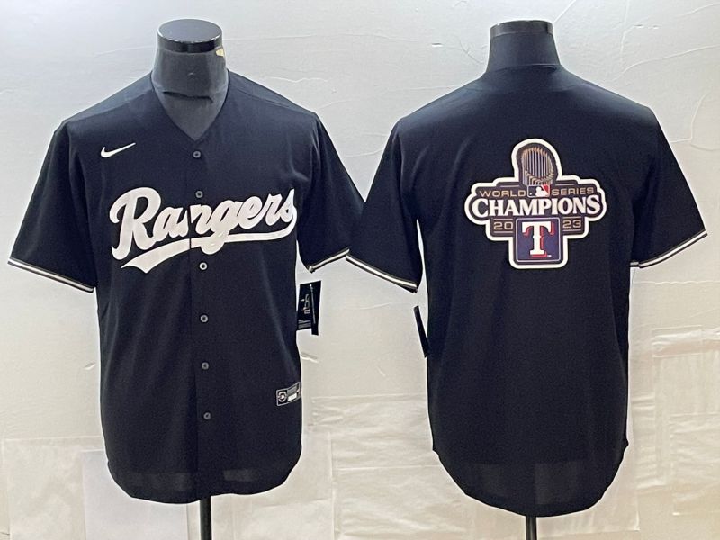 Men Texas Rangers Blank Black Game Nike 2023 MLB Jersey style 8